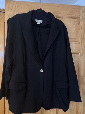 Michael Kors Black Single-Button Notch Lapel Blazer